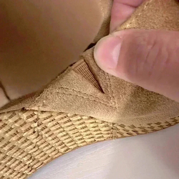 TOMS Tropez Peep Toe Womens Sandals Sz 8.5 Wedge tan, cute. - Picture 5 of 9